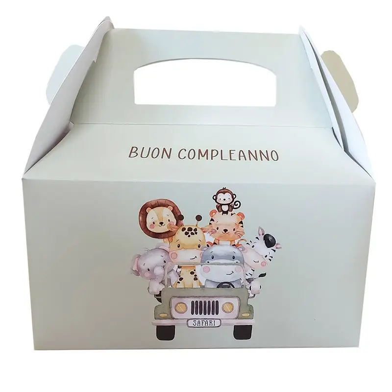 Box Contenitore Caramelle e Pop Corn tema animali della giungla in auto safari