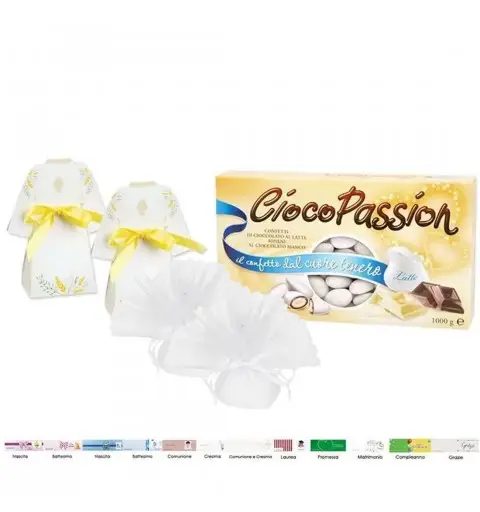 BOMBONIERE TUNICA COMUNIONE CON CIOCOPASSION - 40 PZ
