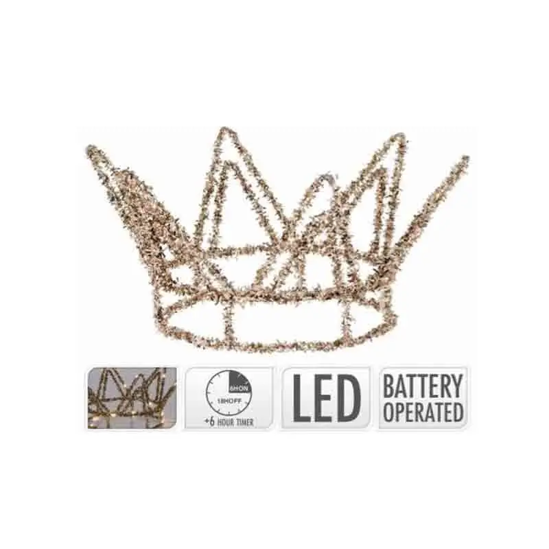 corona oro 12 cm con 20 led 249638