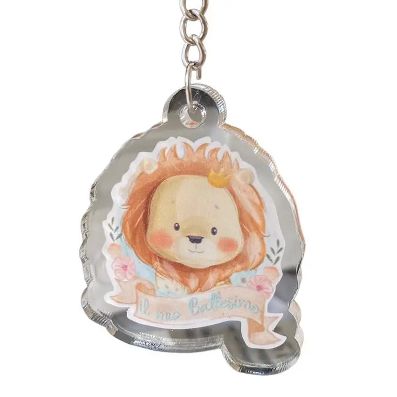 Portachiavi in plexiglass Battesimo Leoncino -10pz