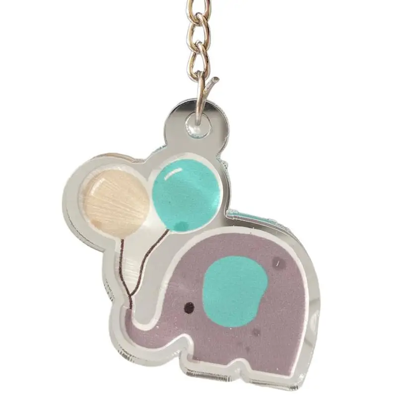 Portachiavi in plexiglass Elefantino Celeste -10pz