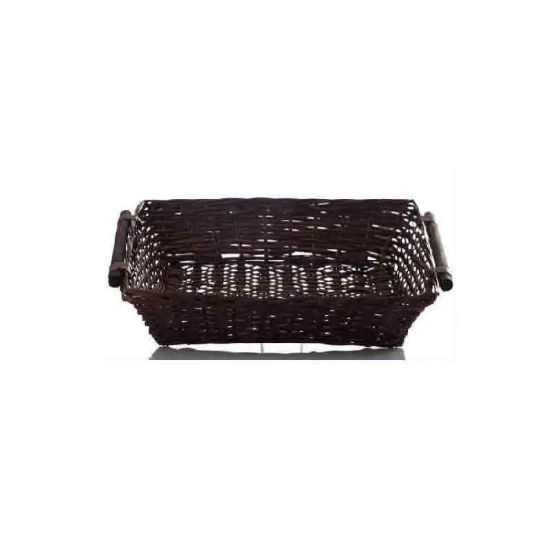 cesto rettangolare in vimini colore marrone 55 x 44 x 14 cm 90393