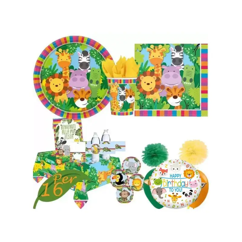 KIT N.70 WILD KINGDOM - CON FESTA DI CARTA ADESIVI ED ETICHETTE