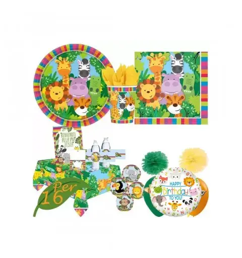 KIT N.70 WILD KINGDOM - CON FESTA DI CARTA ADESIVI ED ETICHETTE