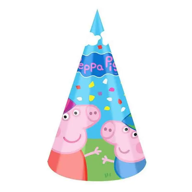 6 cappellini cono in carta peppa pig george 11 x 16 cm 70033