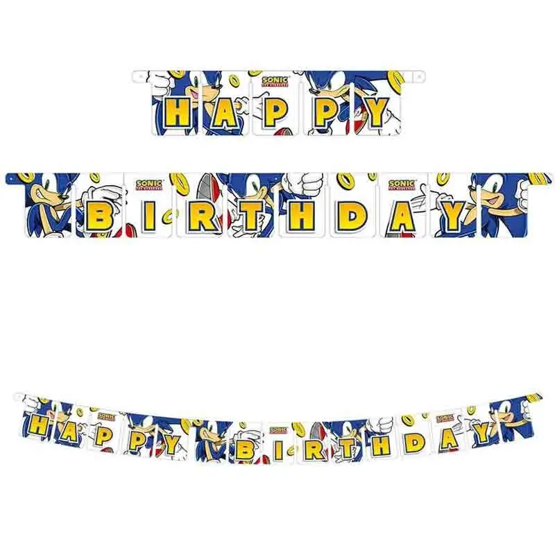 ghirlanda in carta happy birthday Sonic 2,1 metri 296838