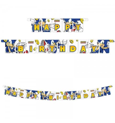 ghirlanda in carta happy birthday Sonic 2,1 metri 296838