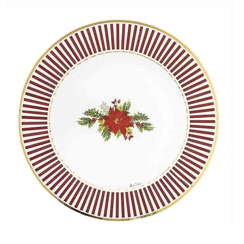6 maxi piatti Christmas flower 33 cm 64250