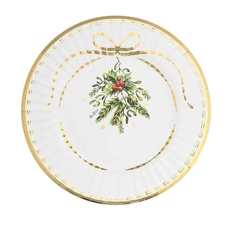 6 maxi piatti merry gold Christmas 33 cm 64306