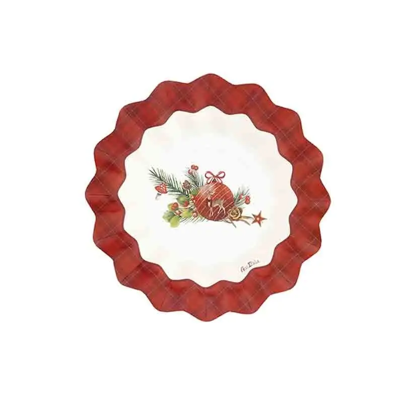 8 piatti dessert new shape 21 cm tartan holidays 64280