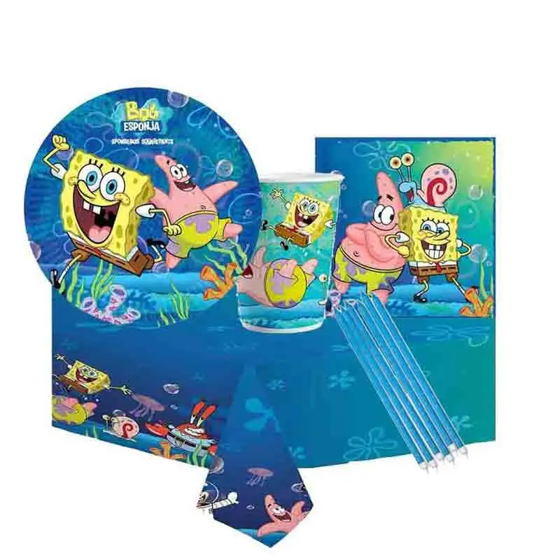 KIT N.24 SPONGEBOB - SET TAVOLA CON CANDELINA