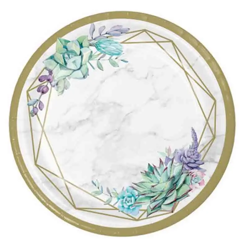 8 piatti Geometric Succulent Floral 23 cm 350542
