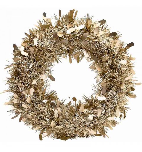 Corona natalizia ghirlanda in lametta, Ø 35 cm oro, mod. assortiti e casuali 927362