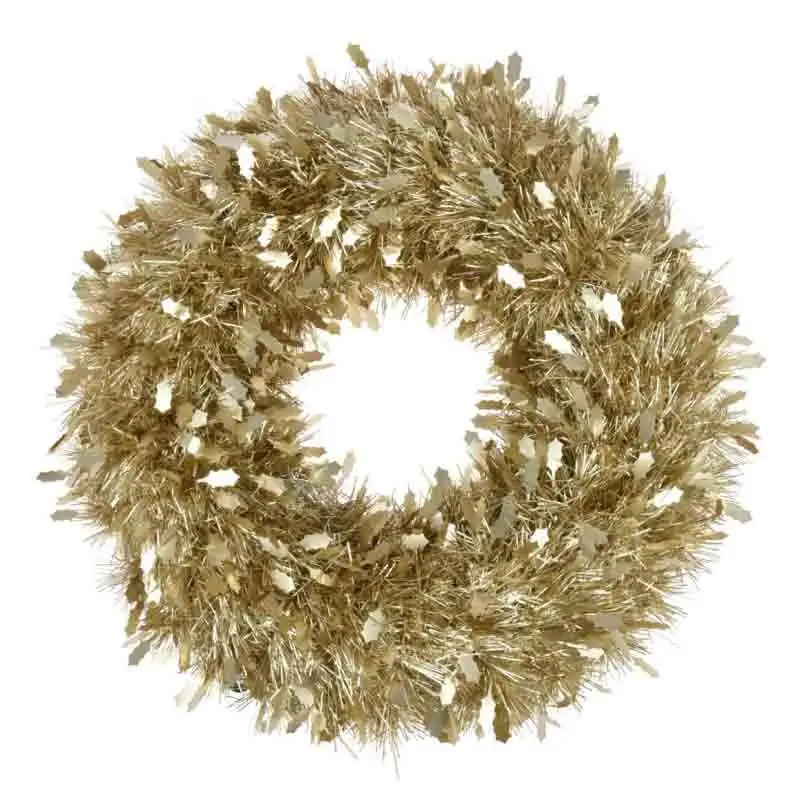 Corona natalizia ghirlanda in lametta, Ø 50 cm champagne, mod. assortiti e casuali 927584