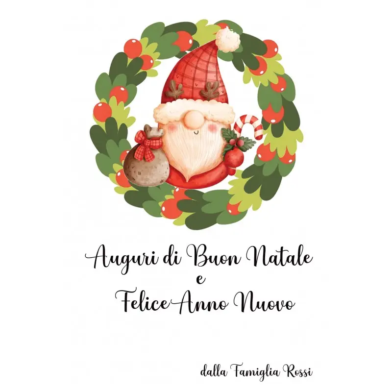 Cartolina Biglietto Per Auguri di Natale Personalizzabile 20 pz - Babbo Natale