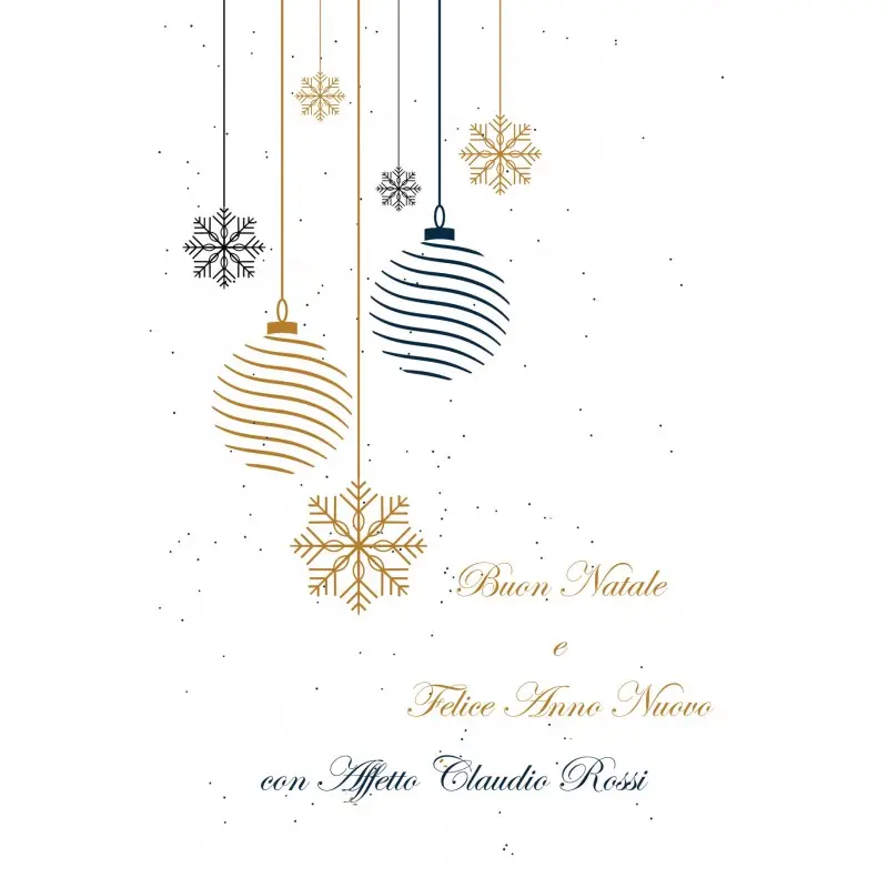 Biglietto Per Auguri di Natale Personalizzabile 20 pz - Snowflakes
