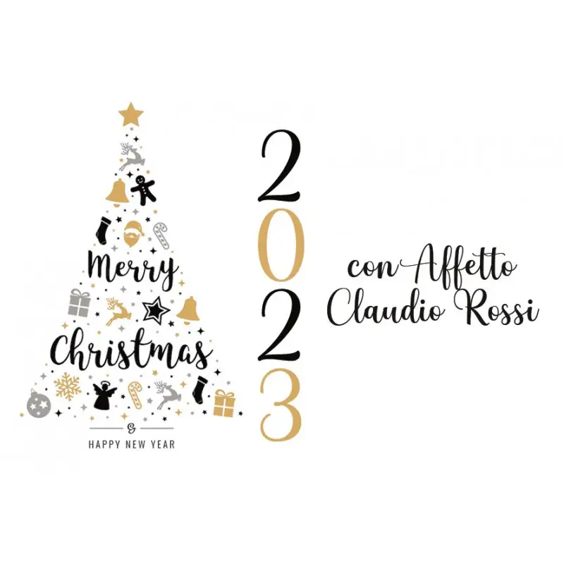 Bigliettini Natalizi Xmas Cards Personalizzabili 40 pz -  Albero di Natale Oro