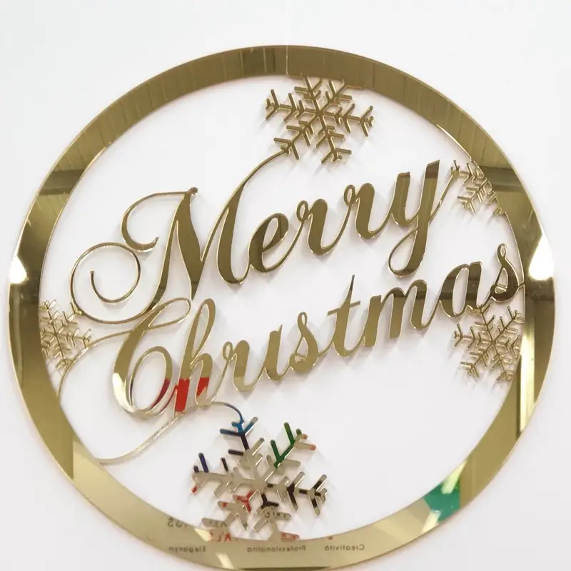 FUORIPORTA MERRY CHRISTMAS PLEXIGLASS SPECCHIATO 30 CM
