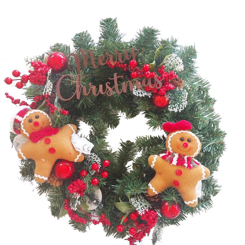 Ghirlanda Natalizia Merry Christmas Fai da te con Omini di Pan di Zenzero