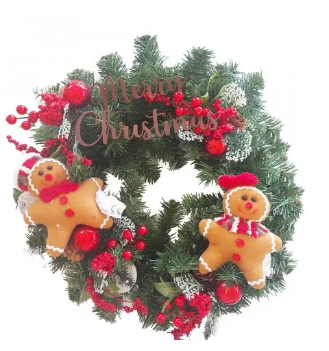 Ghirlanda Natalizia Merry Christmas Fai da te con Omini di Pan di Zenzero