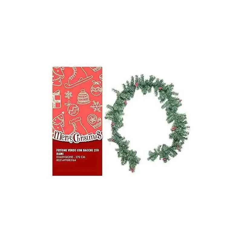 festone verde con pignei 270 centimetri 83164