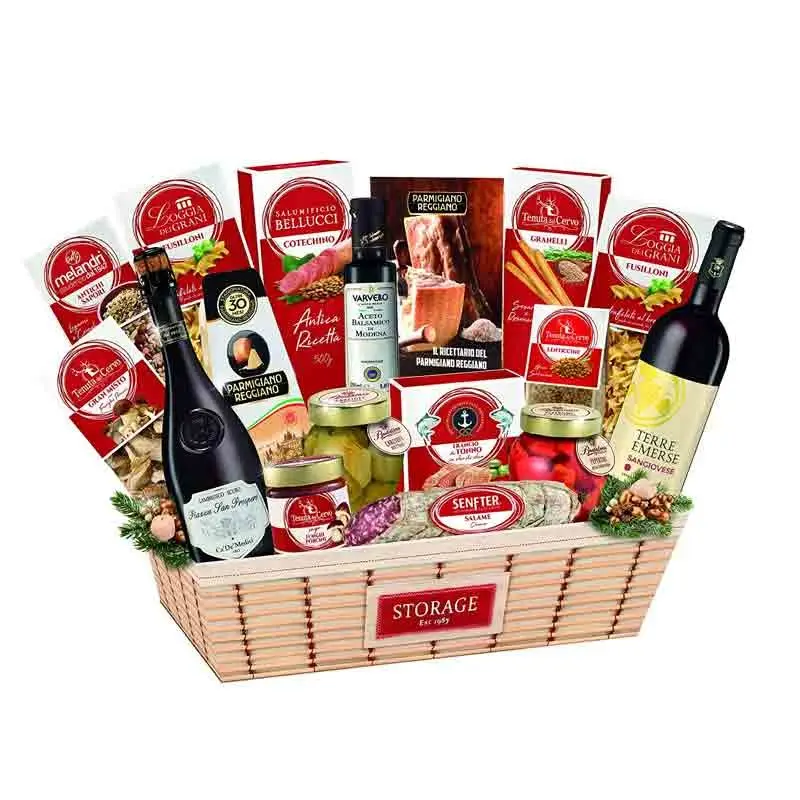 onfezione Regalo Cesto Gran Ducale Cesto Alimentare Natalizio 17 pz