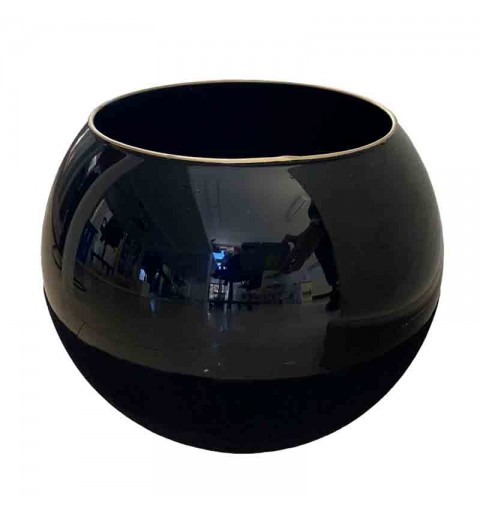 vaso vetro nero dia.20 cm h 18 cm bormio CV-82424/2016
