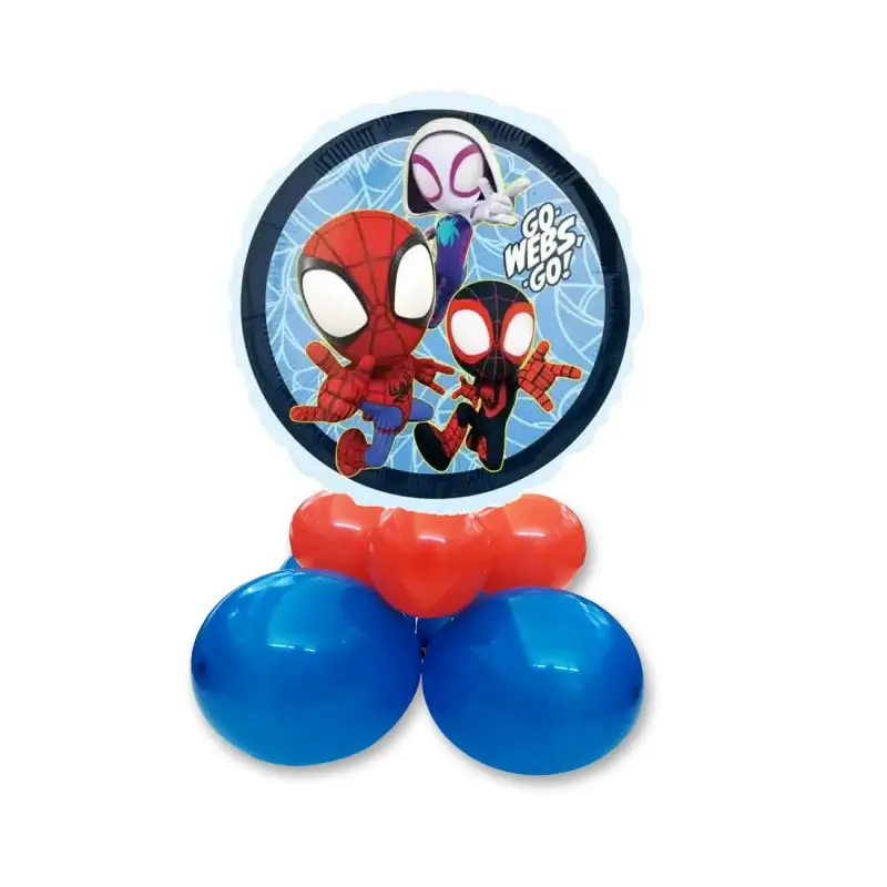 Centrotavola di Palloncini Foil Spidey & Friends