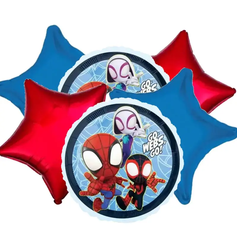 Bouquet di palloncini foil Spidey & Friends - kit 7