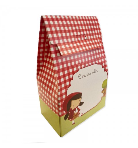 scatolina sacchetto cappuccetto rosso  20 cm h x 12 cm x 7 cm