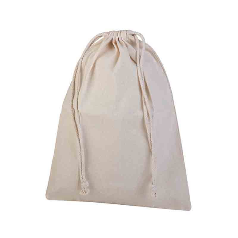 sacca porta scarpe in cotone 30 x 40 cm doppia corda di chiusura colore naturale PG183EC