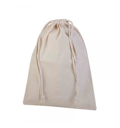 sacca porta scarpe in cotone 30 x 40 cm doppia corda di chiusura colore naturale PG183EC