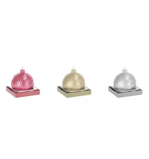 candela decoratica a forma di pallina 3 mod. assortiti e casuali 9 cm 79809