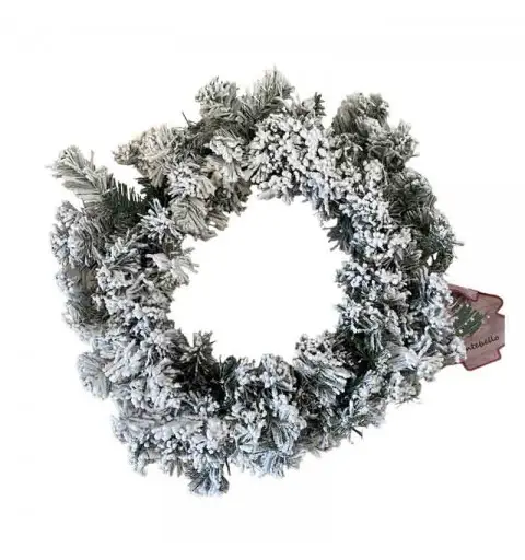 corona ghirlanda fuoriporta innevata 50 cm diametro si-em50
