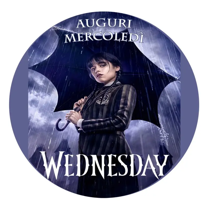 Cialda Ostia Tonda Mercoledì Addams Personalizzabile