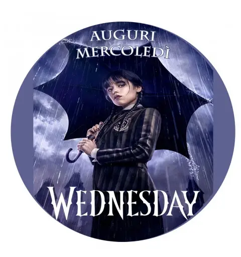 Cialda Ostia Tonda Mercoledì Addams Personalizzabile
