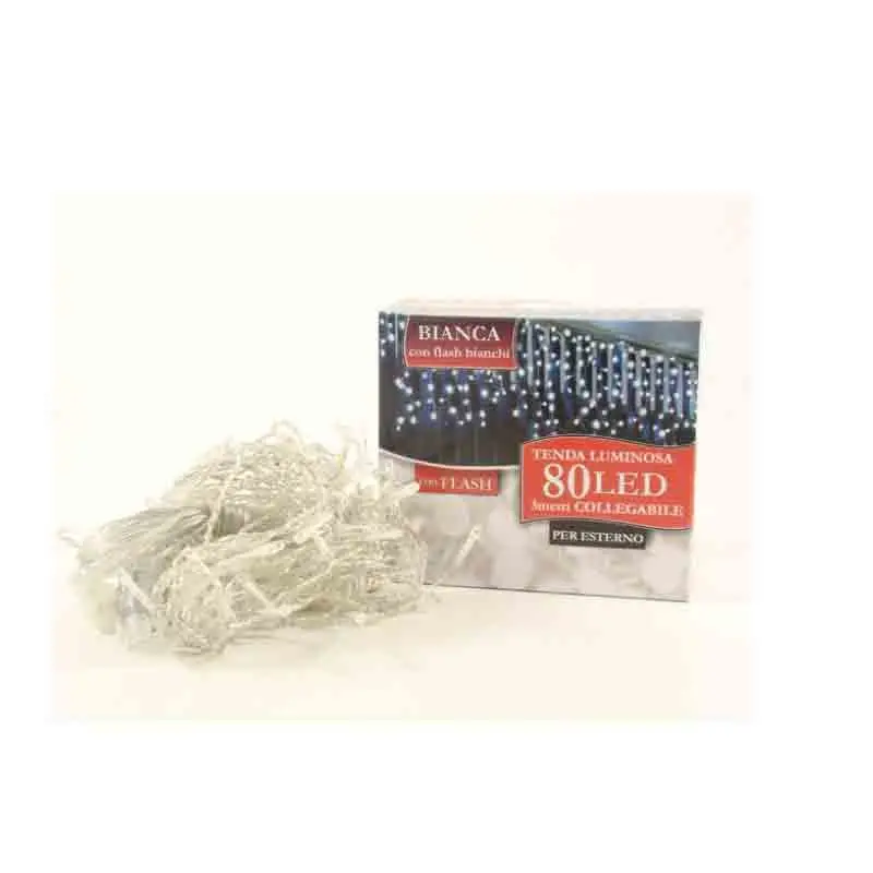 tenda 80 led bianca con flash 308.644 3 metri