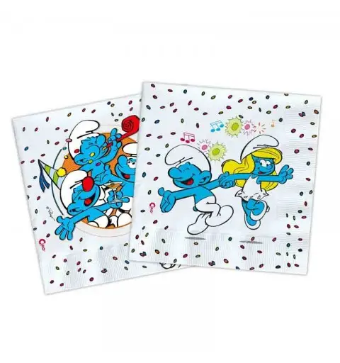 20 tovaglioli compostabili Puffi 24061