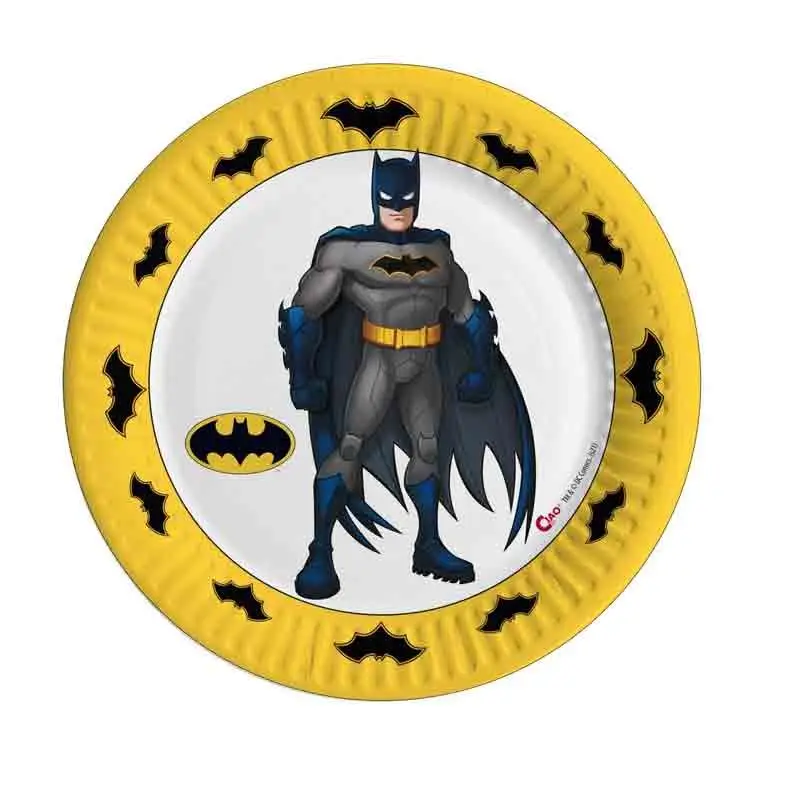 8 piatti dessert compostabili 18 cm Batman 24048