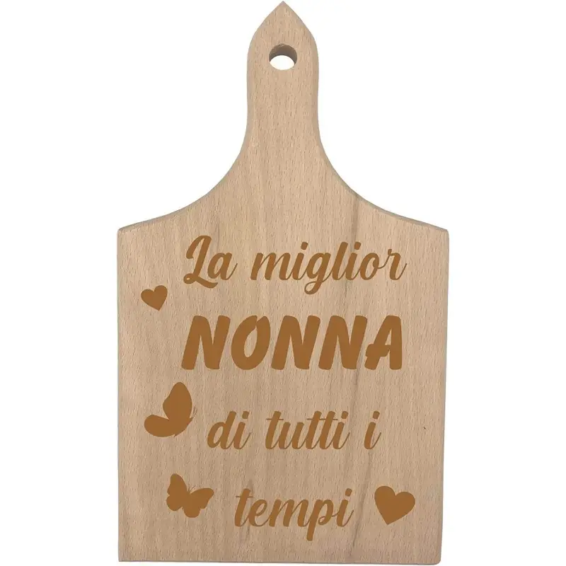 Tagliere legno naturale inciso idea regalo / bomboniera personalizzabile 34x17cm