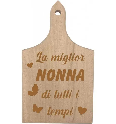 Tagliere legno naturale inciso idea regalo / bomboniera personalizzabile 34x17cm