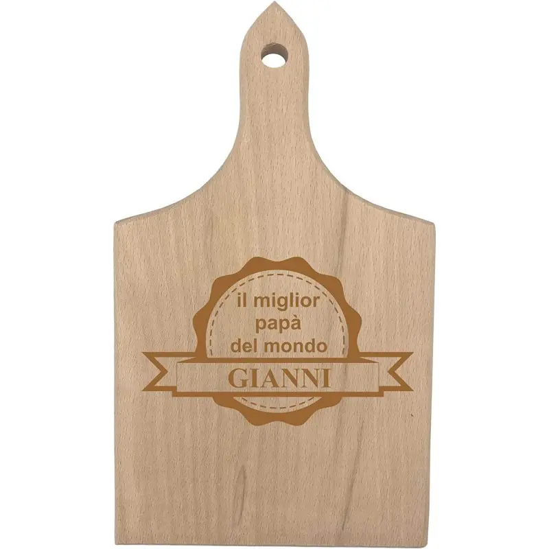 Tagliere legno naturale inciso idea regalo / bomboniera personalizzabile 34x17cm
