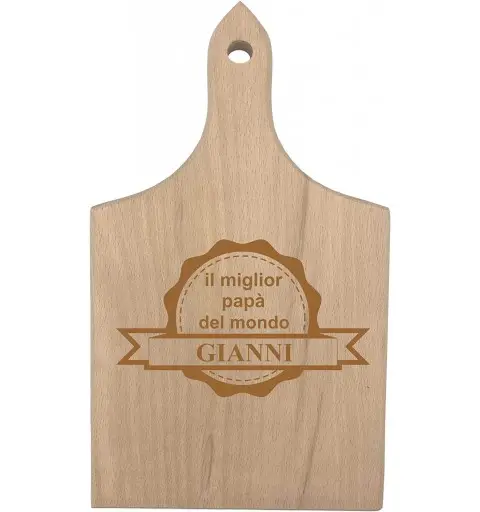 Tagliere legno naturale inciso idea regalo / bomboniera personalizzabile 34x17cm