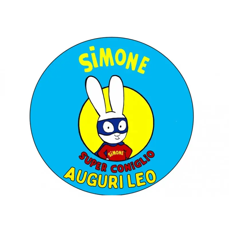 Cialda Ostia Tonda  Simone il coniglio Personalizzabile