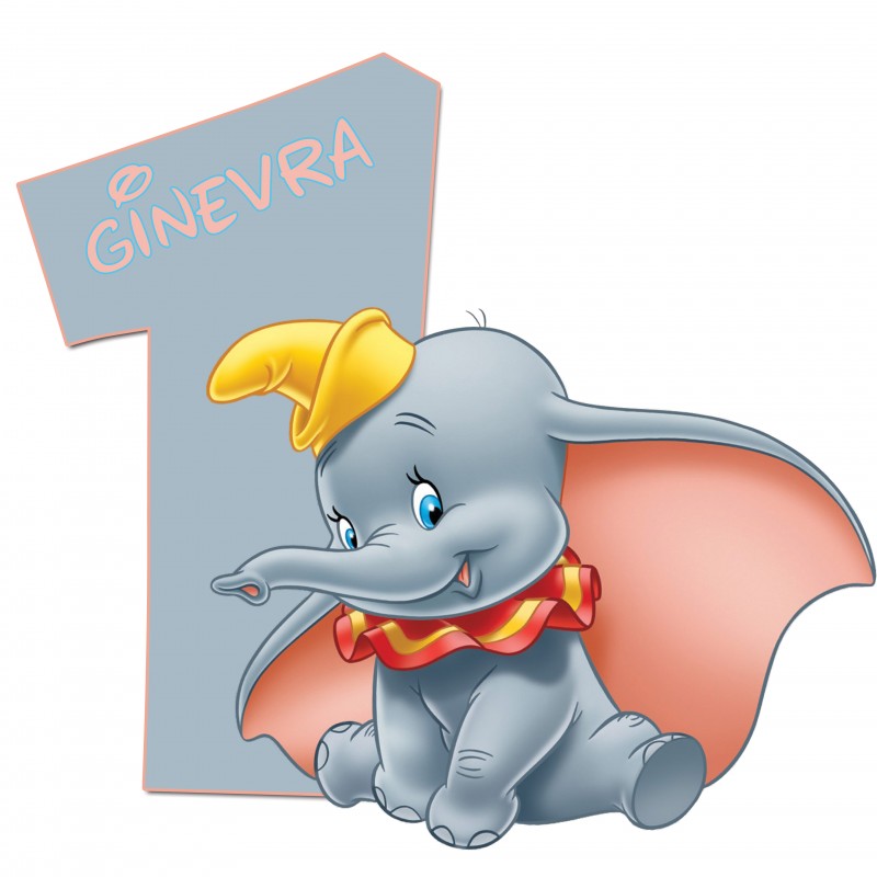 Dumbo Sagoma numero in polistirolo Personalizzabile