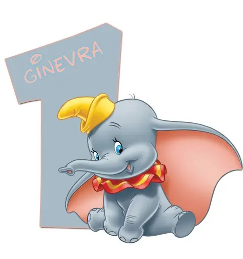 Dumbo Sagoma numero in polistirolo Personalizzabile