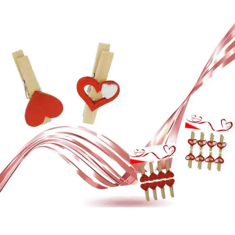 8 mollettine chiudipacco con cuore 5 cm 92317 mod . assortiti e casuali