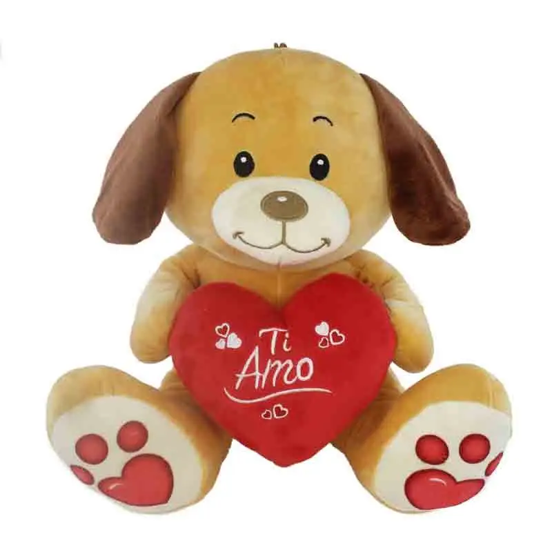 cane in peluche con cuore rosso ti amo 30 cm 93130