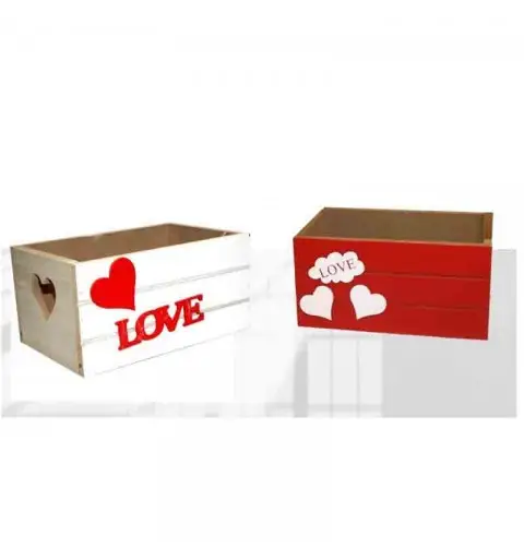 cassetta legno con cuore mod. assortiti e casuali 32 x 25 x 14 cm 67952
