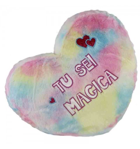 cuore in peluche multicolor con frasi assortite e casuali 30 cm 93093